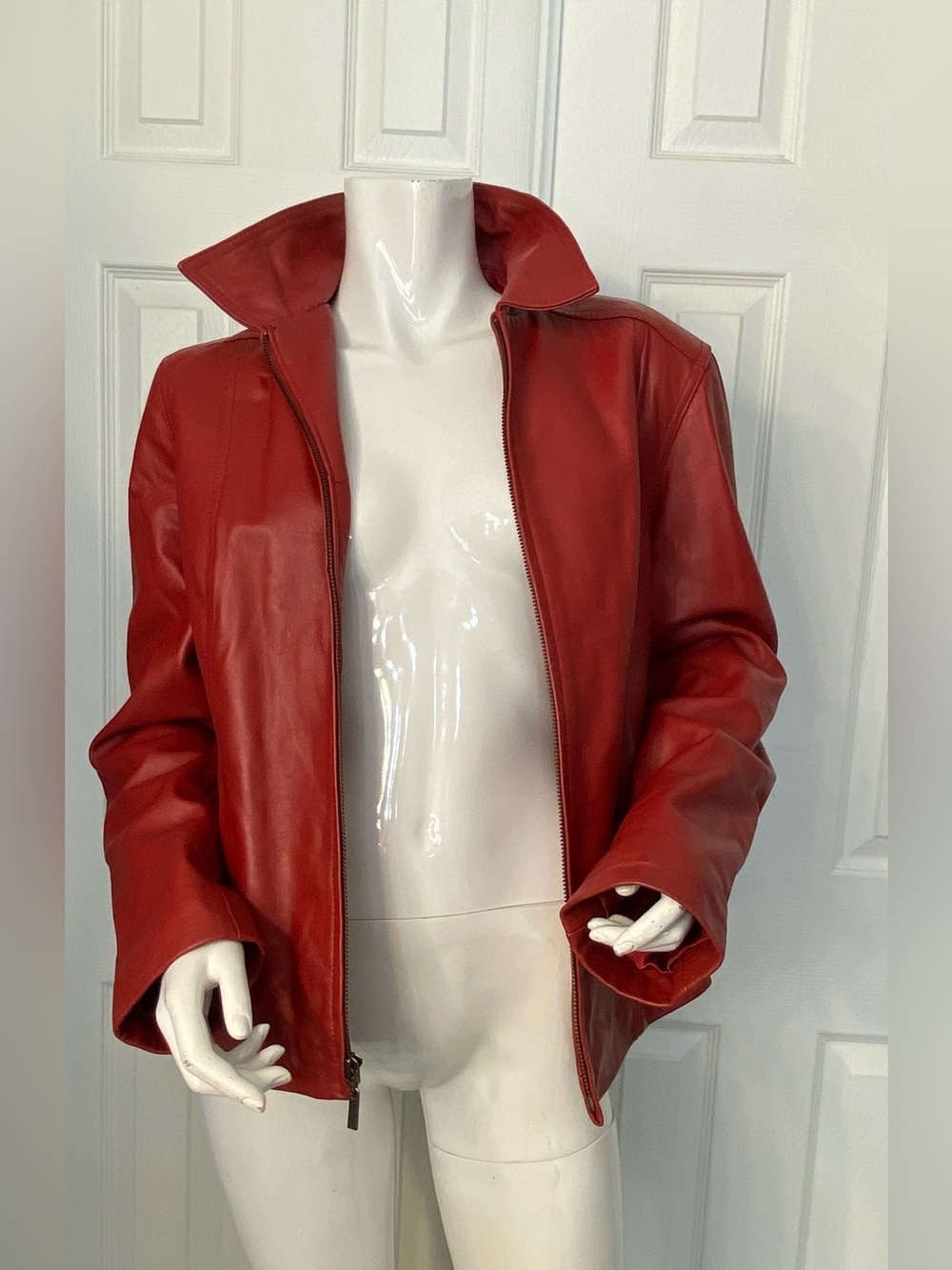 💯Leather Sonoma Crimson Leather Zip Jacket